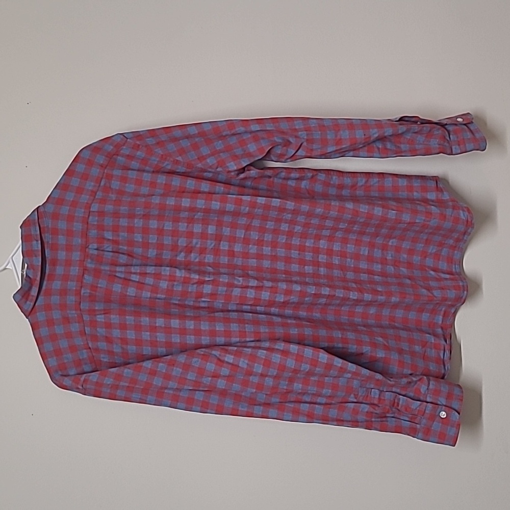 j.crew Men's Red and Blue Checkered Shirt - Picture 3 of 8